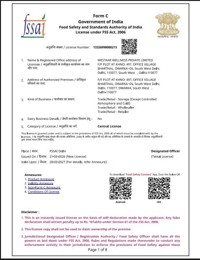 FSSAI Central Licence